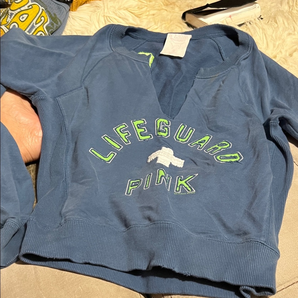 PINK Victoria's Secret Navy Lifeguard Sweatshirt